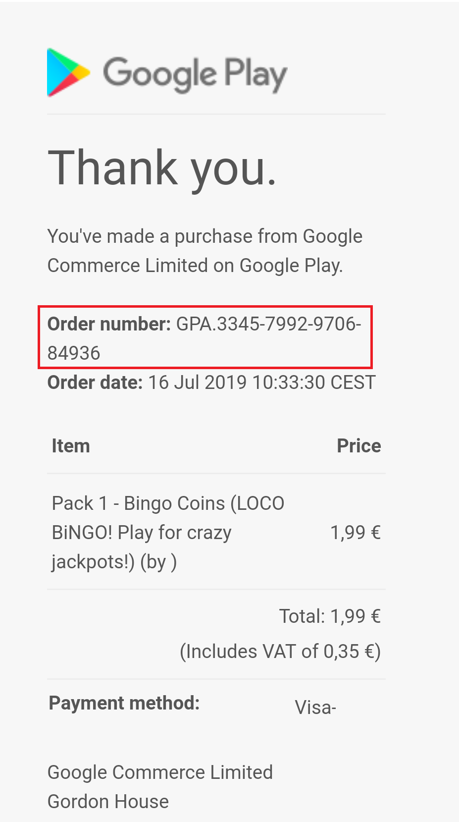 cancel gama purchase - Google Play Community